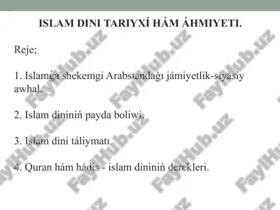 islam dini tarixi hám áhmiyeti — PPTX