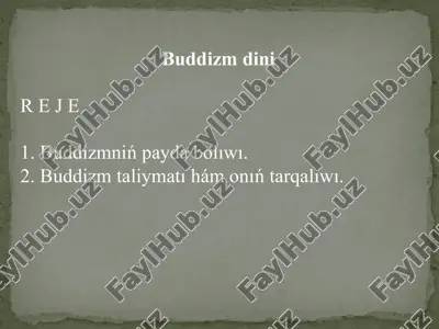 buddizm dini — PPTX