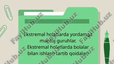 ekstremal holatlarda yordamga muhtoj guruhlar. — PPTX