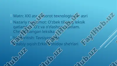 xxi asr axborot texnologiyalari asri — PPTX