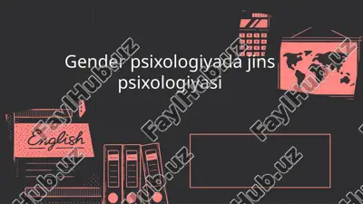 jins psixologiyasida gender psixologiyasi — PPTX