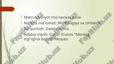 adabiyot-ma'naviyat asosi — PPTX