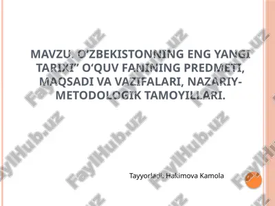 o‘zbekistonda oila pedagogikasi fanining rivojlanishi tarixi — PPTX