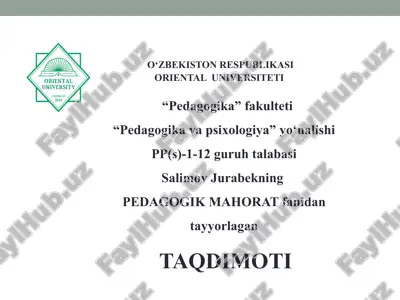o’qituvchining kommunikativ qobilyati — PPTX