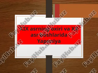 xix asrning oxiri va xx asr boshlarida yaponiya — PPTX