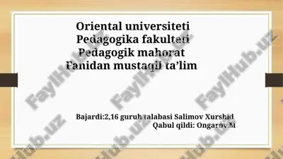 o’qituvchi faoliyatida muloqot madaniyati va psixologiyasi. — PPTX