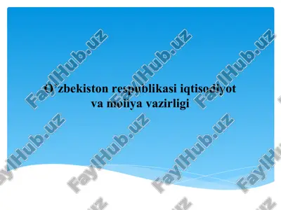 o’zbekiston respublikasi iqtisodiyot  va moliya vazirligi — PPT