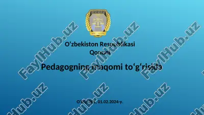 pedagogning maqomi to‘g‘risida — PPT