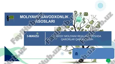 shaxsiy moliyani rejalashtirishda qarorlar qabul qilish — PPTX