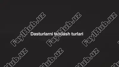 dasturlarni testlash turlari — PPTX
