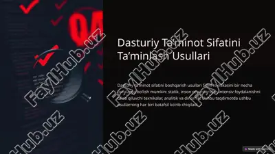 dasturiy ta’minot sifatini ta’minlash usullari — PPTX