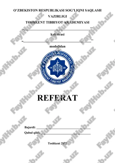 2. tibbiy etikaning shakllanishida gippokratning o'rni. referat 8 bet. — DOC