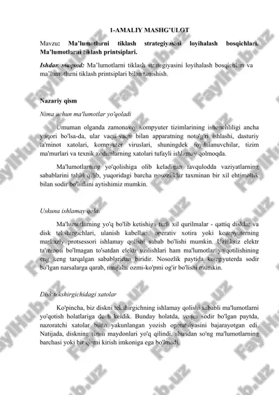 ma’lumotlarni tiklash strategiyasi — DOCX