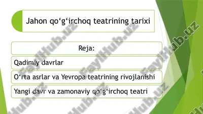 jahon qo‘g‘irchoq teatrining tarixi — PPTX