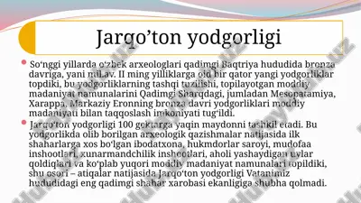 jarqo‘ton yodgorligi — PPTX