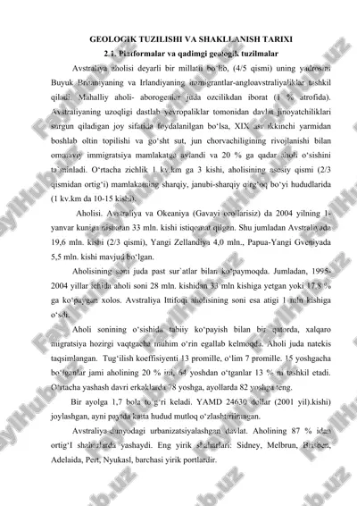 geologik tuzilishi va shakllanish tarixi — DOCX