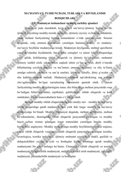 ma’naviyat va madaniyat tushunchalari — DOCX