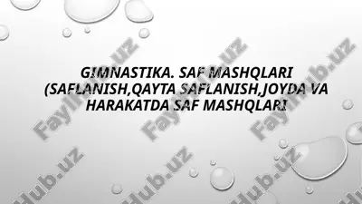 saf mashqlari (gimnastika) — PPTX