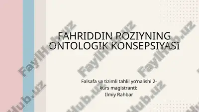 fahriddin roziyning ontologik konsepsiyasi — PPTX