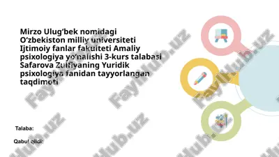 jinoyatchi shaxsini psixologik tahlil qilish — PPTX