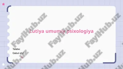 lutiya umumiy psixologiya — PPTX