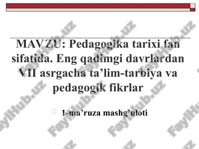pedagogika tarixi — PPT