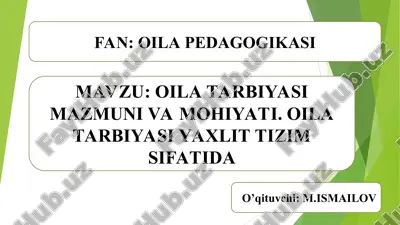 oila pedagogikasi — PPT