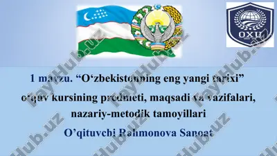 o‘zbekistonning eng yangi tarixi — PPT