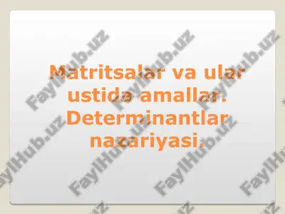 matritsa — PPT