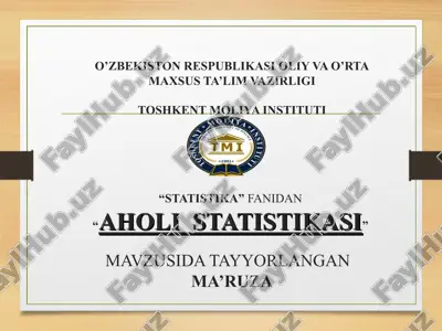 aholi statistikasi — PPT