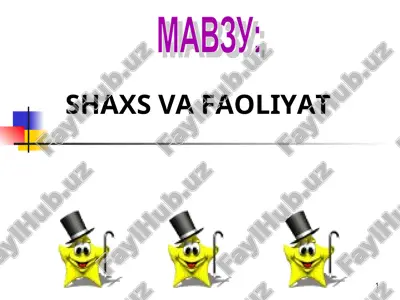 shaxs va faoliyat — PPT