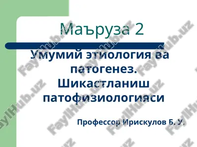 маъруза 2 — PPT