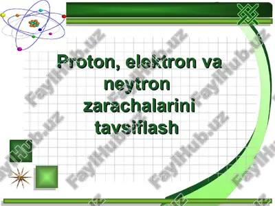 proton, elektron va neytron zarachalarini tavsiflash — PPT