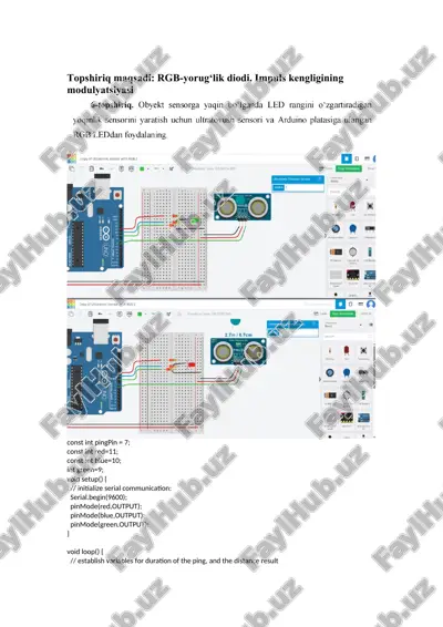 rgb-yorug‘lik diodi. impuls kengligining modulyatsiyasi — DOCX