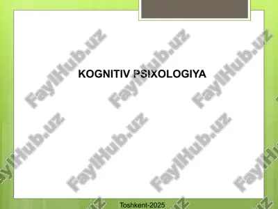 kognitiv psixologiya — PPTX