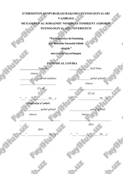 parfyumeriya do‘konining ma’lumotlar bazasini ishlab chiqish — DOCX