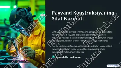 payvand konstruksiyaning sifat nazorati — PPTX