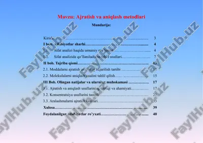 ajratish va aniqlash metodlari — PPTX