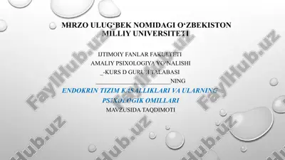 endokrin tizim kasalliklari va ularning  psixologik omillari — PPT