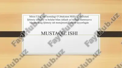 superviziya samarali ijtimoiy ishni ta’minlash omili sifatida — PPTX