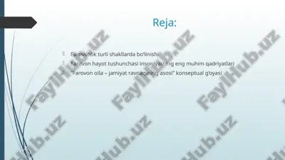 farovonlik va oilaviy munosabatlar — PPTX