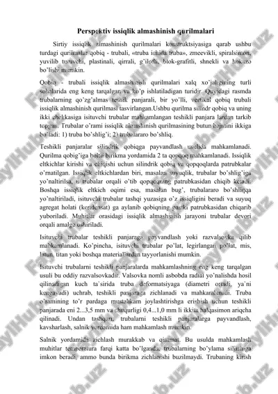 perspektiv issiqlik almashinish qurilmalari — DOCX
