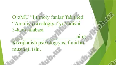 go‘daklik davri psixologiyasi — PPTX