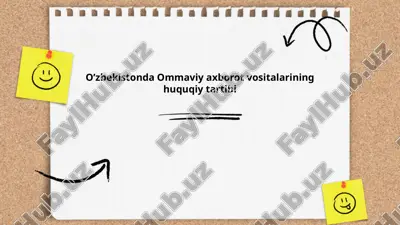 o’zbekistonda ommaviy axborot vositalarining huquqiy tartibi — PPTX