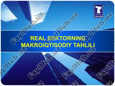real sektorning makroiqtisodiy tahlili — PPT