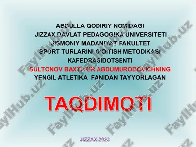 sport turlarini o’qitish metodikasi — PPT