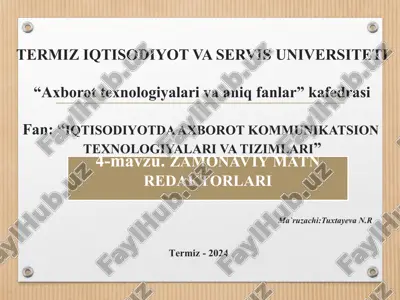 matnli rеkdaktorlari — PPT