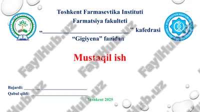 12. farmasevtika sohasida qo'llaniladigan suvni tayyorlash bosqichlari va toza suvni saqlanish tartibi. taqdimot 12 bet. — PPT