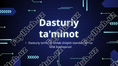 dasturiy ta'minot ishlab chiqish standartlari va sifat boshqaruvi — PPTX