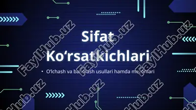 o‘lchash va baholash usullari hamda mezonlari — PPTX